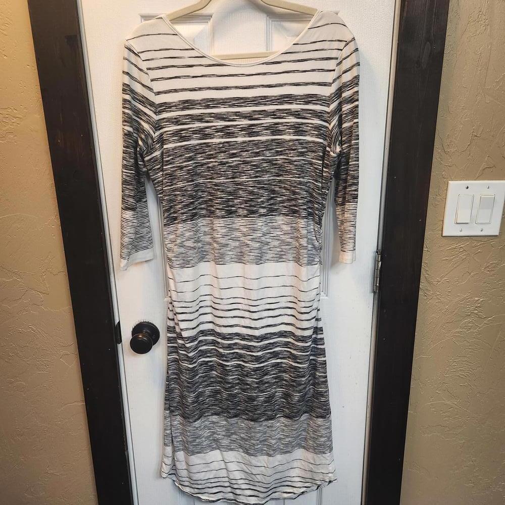 Athleta Comeback Striped Midi Dress Pima Cotton/Modal/Spandex size Large